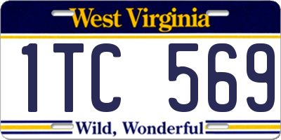 WV license plate 1TC569