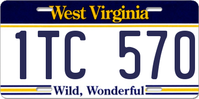 WV license plate 1TC570