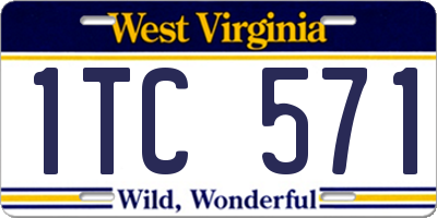 WV license plate 1TC571