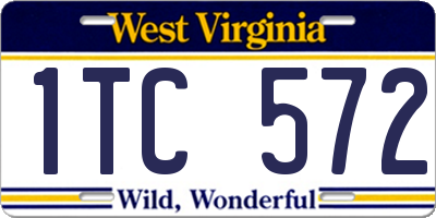 WV license plate 1TC572