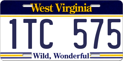 WV license plate 1TC575