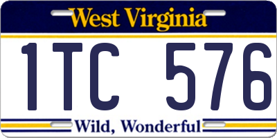 WV license plate 1TC576