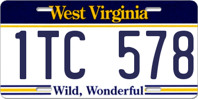 WV license plate 1TC578