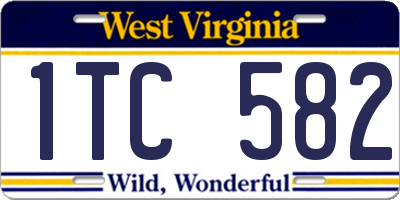 WV license plate 1TC582