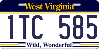 WV license plate 1TC585