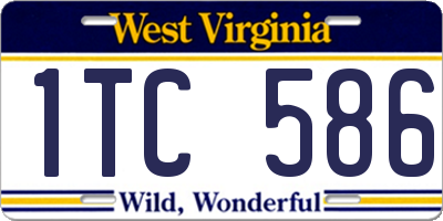 WV license plate 1TC586