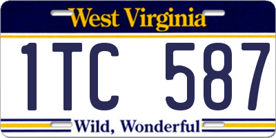 WV license plate 1TC587