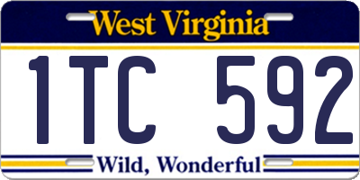 WV license plate 1TC592