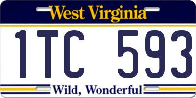 WV license plate 1TC593