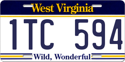 WV license plate 1TC594