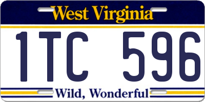 WV license plate 1TC596