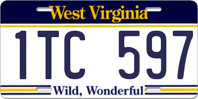 WV license plate 1TC597