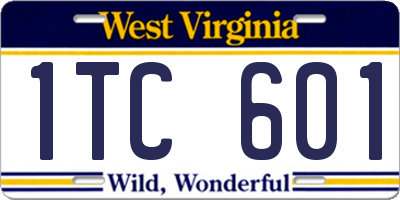 WV license plate 1TC601