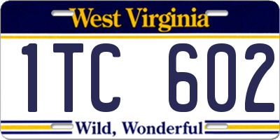 WV license plate 1TC602
