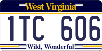 WV license plate 1TC606