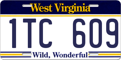WV license plate 1TC609
