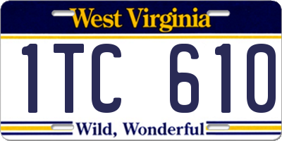 WV license plate 1TC610