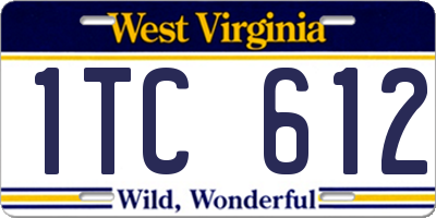 WV license plate 1TC612