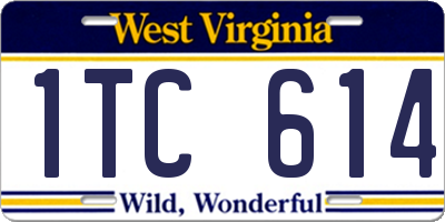 WV license plate 1TC614