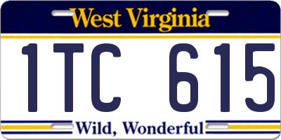 WV license plate 1TC615