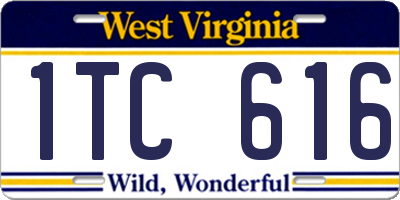 WV license plate 1TC616