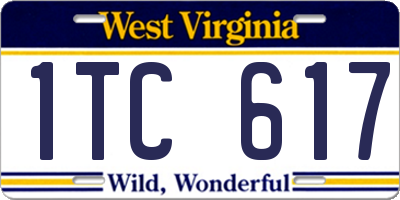 WV license plate 1TC617