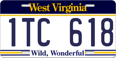 WV license plate 1TC618