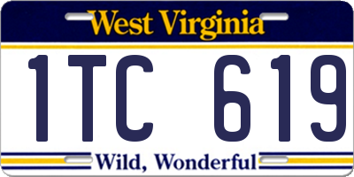 WV license plate 1TC619