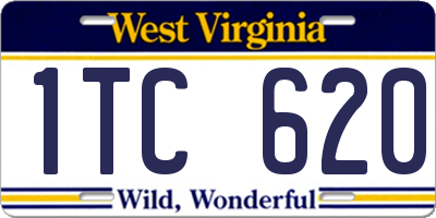 WV license plate 1TC620