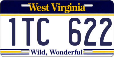 WV license plate 1TC622