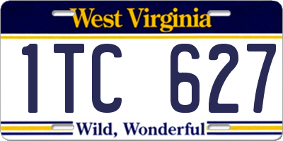 WV license plate 1TC627
