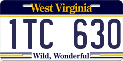 WV license plate 1TC630