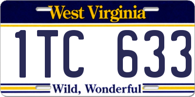 WV license plate 1TC633