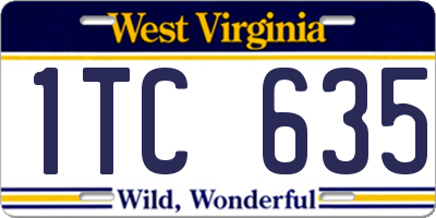 WV license plate 1TC635