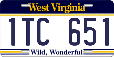 WV license plate 1TC651