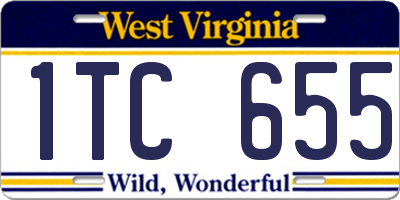 WV license plate 1TC655