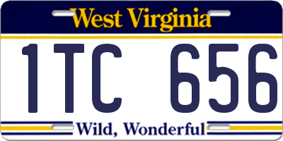 WV license plate 1TC656
