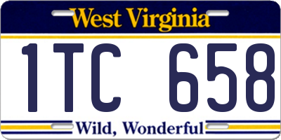 WV license plate 1TC658