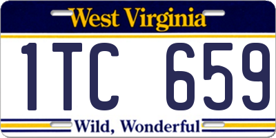 WV license plate 1TC659