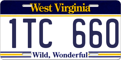 WV license plate 1TC660