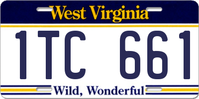 WV license plate 1TC661