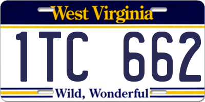 WV license plate 1TC662