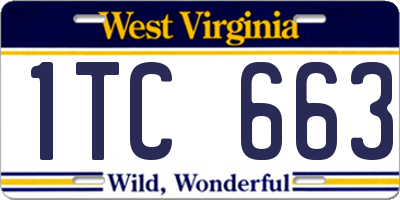 WV license plate 1TC663