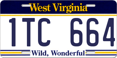 WV license plate 1TC664