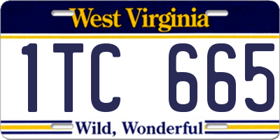 WV license plate 1TC665
