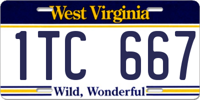 WV license plate 1TC667