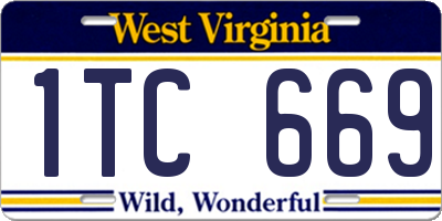 WV license plate 1TC669