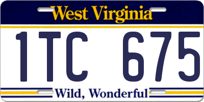 WV license plate 1TC675
