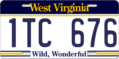 WV license plate 1TC676