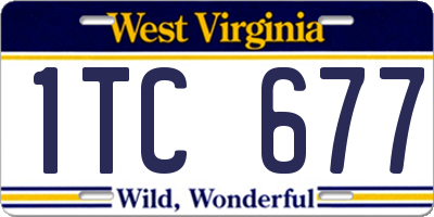 WV license plate 1TC677